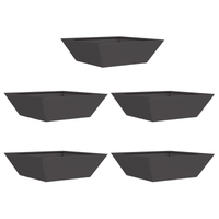 Set di Fioriere in Plastica Nera 50 x 50 x 15 cm