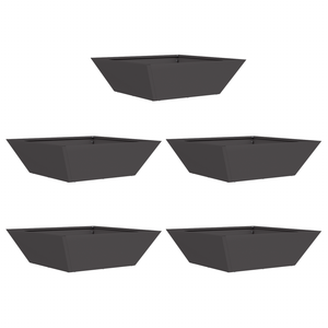 Set di Fioriere in Plastica Nera 50 x 50 x 15 cm