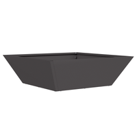 Set di Fioriere in Plastica Nera 50 x 50 x 15 cm