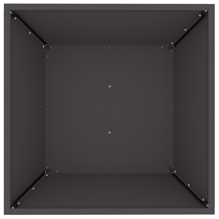 Set di Fioriere in Plastica Nera 50 x 50 x 15 cm