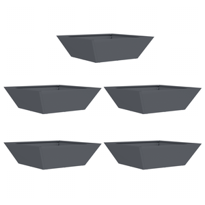Set di Fioriere in Plastica Antracite Plastica 50 x 50 x 15 cm