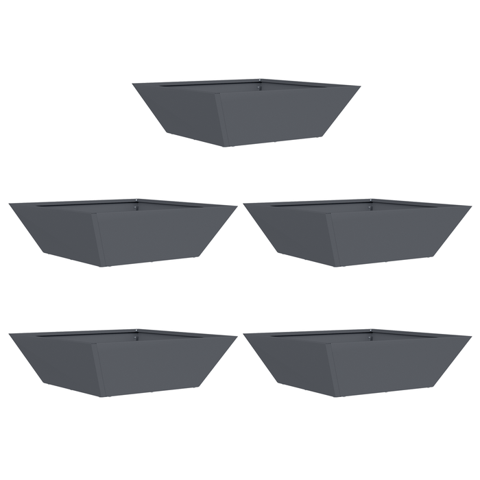 Set di Fioriere in Plastica Antracite Plastica 50 x 50 x 15 cm