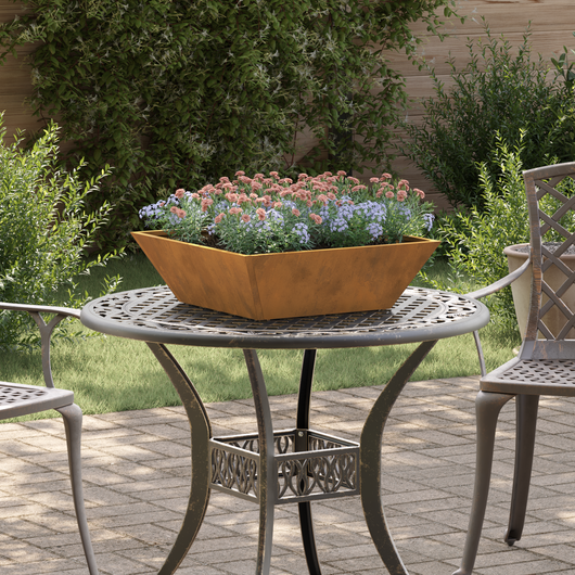 Fioriera in metallo Acciaio inox 50 x 50 x 15 cm Intarsi decorativi