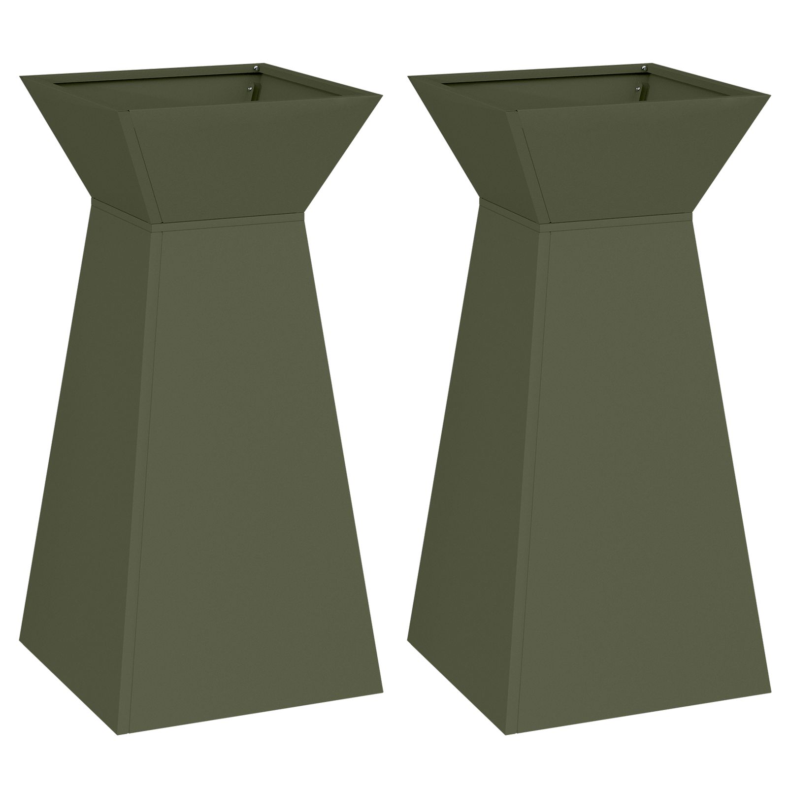 Set di Supporti per Piante Verde Oliva Metallo 35 x 35 x 73 cm
