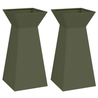 Set di Supporti per Piante Verde Oliva Metallo 35 x 35 x 73 cm