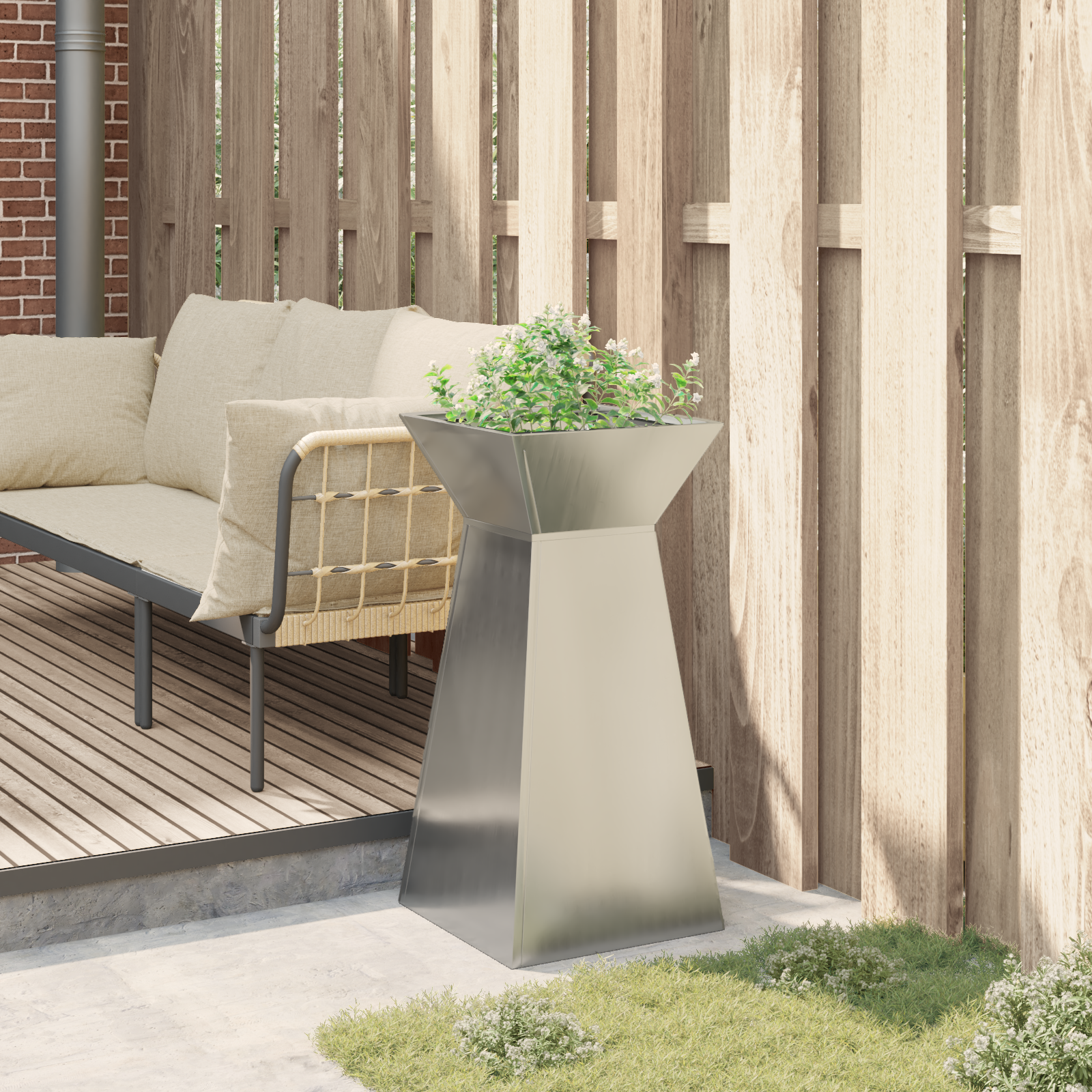 Supporto per Fioriere Acciaio zincato 35 x 35 x 73 cm