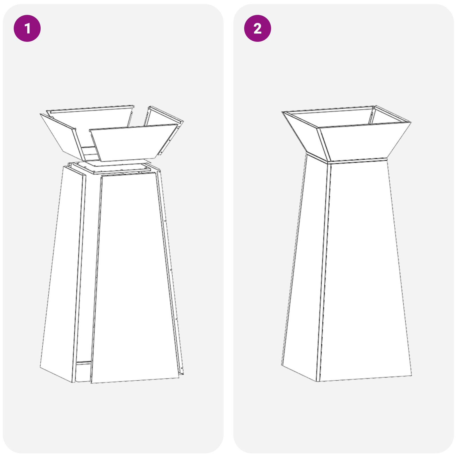 Supporto per piante Antracite Plastica 40 x 40 x 101 cm