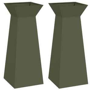 Supporto per Piante Verde Oliva Metallo 40 x 40 x 101 cm