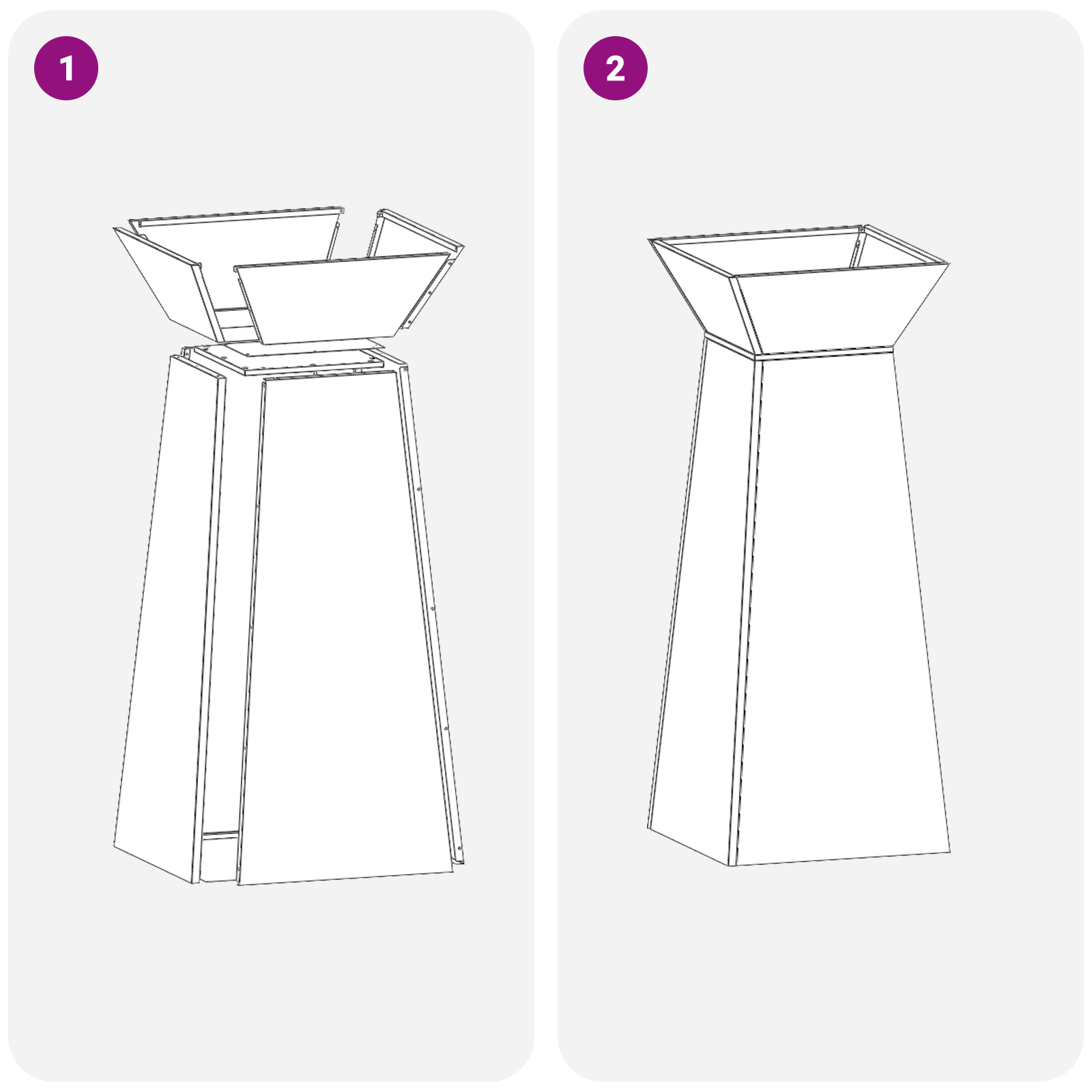 Supporto per Piante Acciaio Inox 40 x 40 x 101 cm Durevole