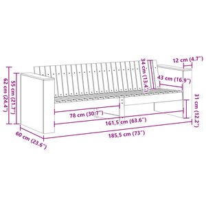 Divano da giardino 3 posti Naturale Legno massiccio di pino Medio