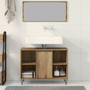 Unità vanità da bagno Rovere artigianale Legno ingegnerizzato Media