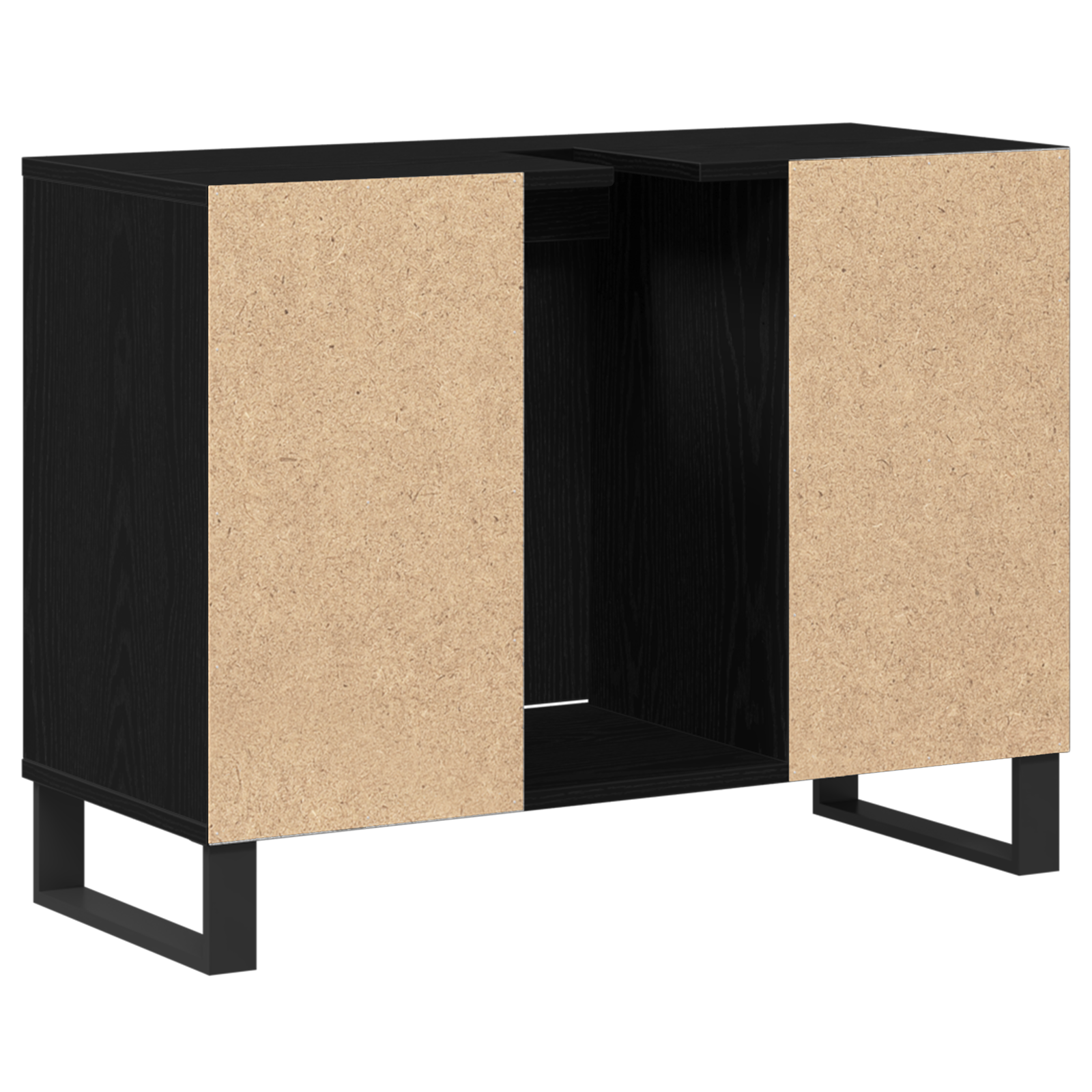 Unità Vanità Rovere Nero Rovere Nero MDF Medio Mobile Bagno