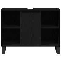 Unità Vanità Rovere Nero Rovere Nero MDF Medio Mobile Bagno