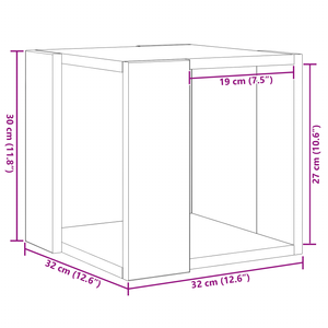 Tavolino da caffè Quercia massiccia 32 x 32 x 30 cm Durevole