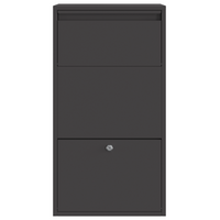 Cassetta per Pacchi Nera 44x22x82 cm Acciaio