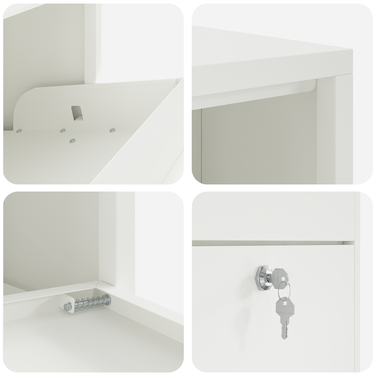 Cassetta per pacchi bianca 44x22x82 cm in acciaio