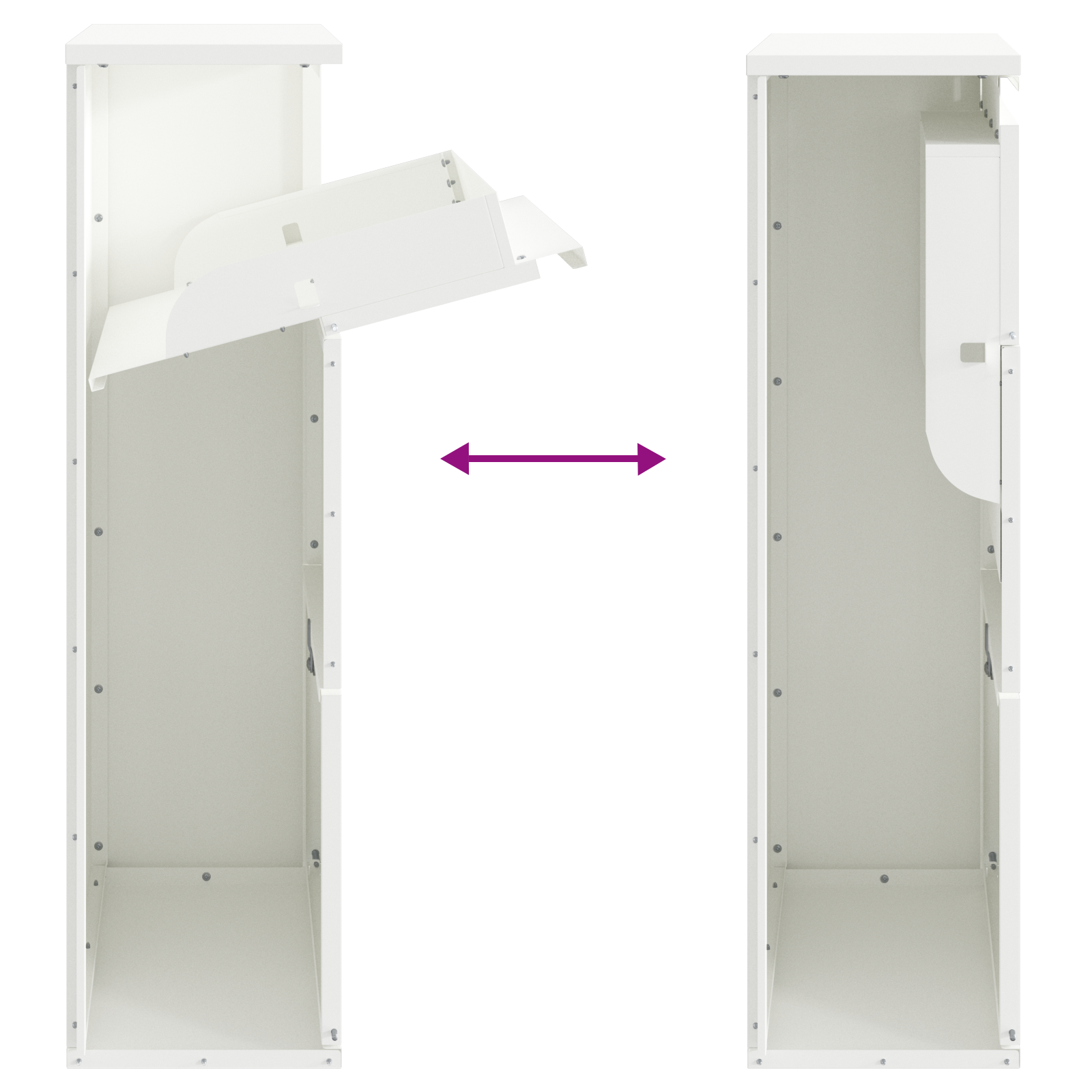 Cassetta per pacchi bianca 44x22x82 cm in acciaio