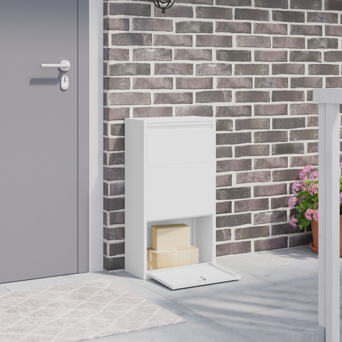 Cassetta per pacchi bianca 44x22x82 cm in acciaio