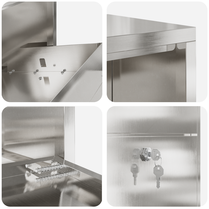 Cassetta Postale per Pacchi 44x22x82 cm Acciaio Inossidabile