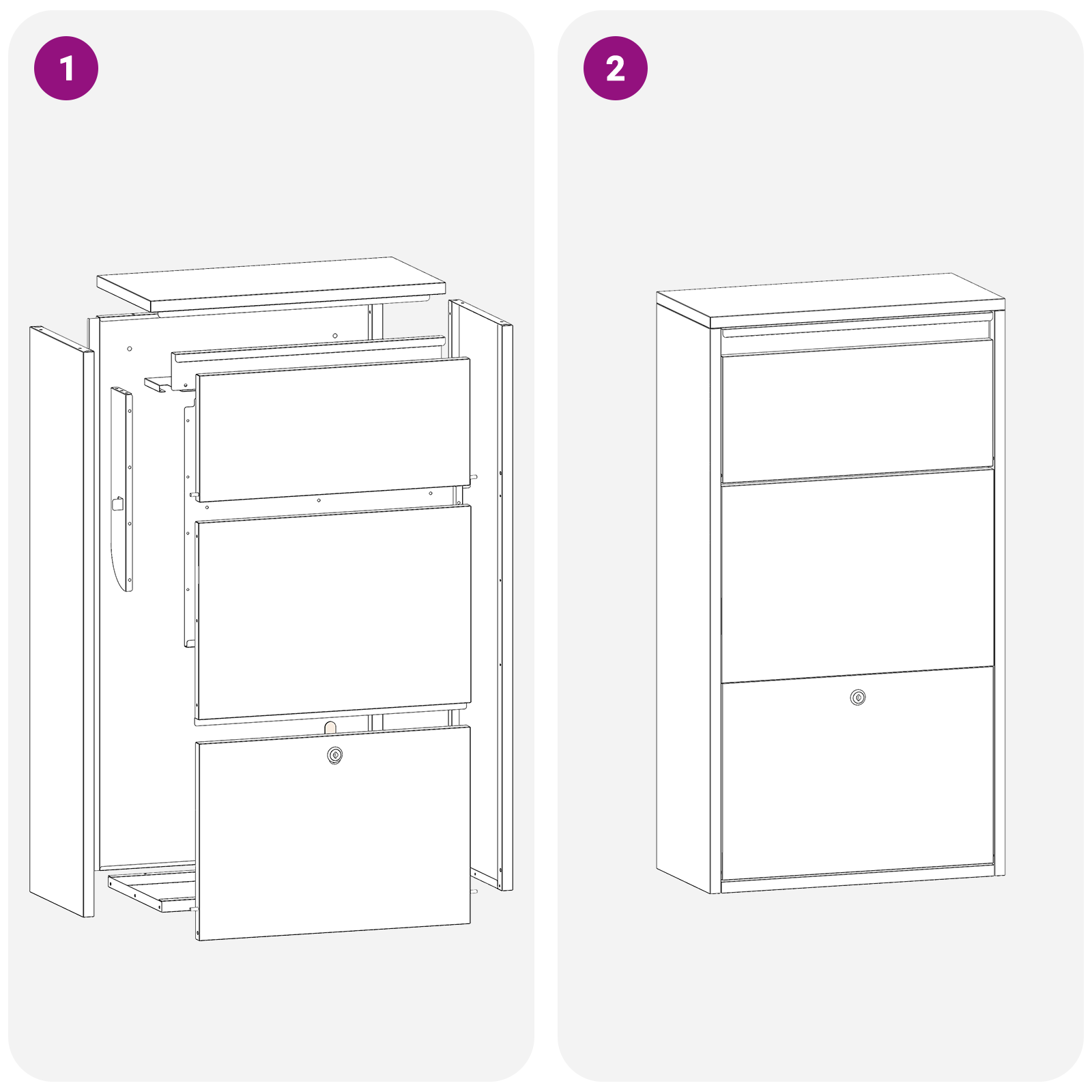 Cassetta Postale per Pacchi 44x22x82 cm Acciaio Inossidabile