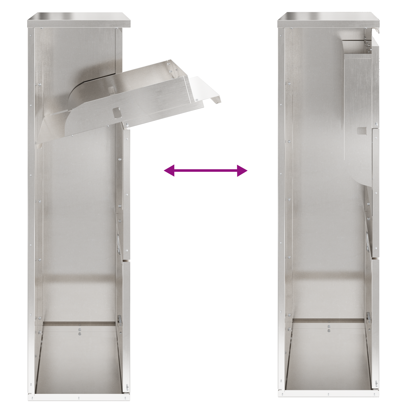 Cassetta Postale per Pacchi 44x22x82 cm Acciaio Inossidabile