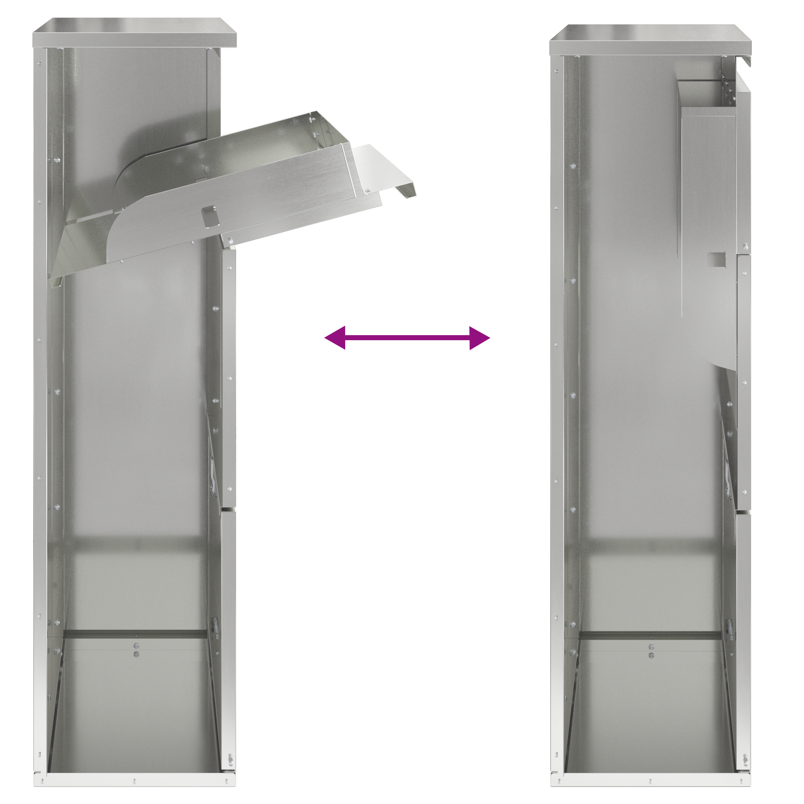 Cassettina per Pacchi 44x22x82 cm Acciaio Zincato