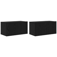 Set di Mobili TV Rovere Nero Legno ingegnerizzato Piccolo