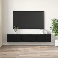 Set Mobile TV Rovere Nero Legno ingegnerizzato Medio Mobile TV