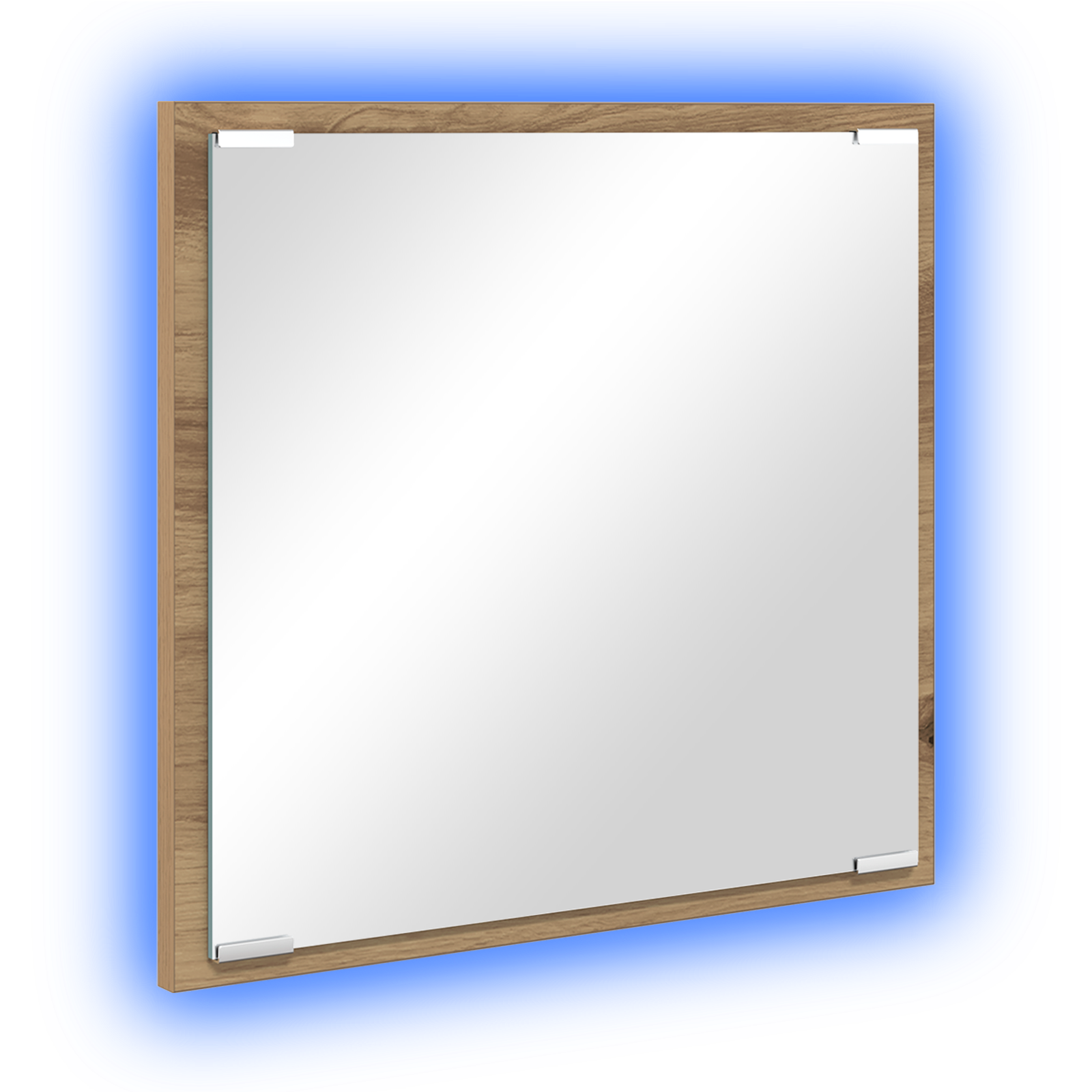Specchio da bagno LED Rovere artigianale 40x8.5x37 cm Legno ingegnerizzato