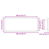 Specchio da Bagno Legno Vecchio Legno ingegnerizzato, Vetro