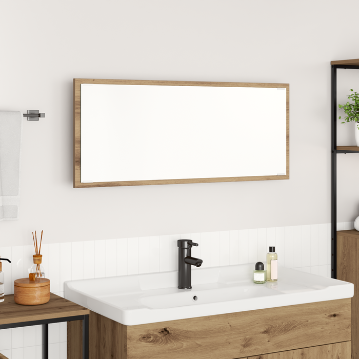 Specchio da Bagno Quercia Artigianale Legno ingegnerizzato, Vetro