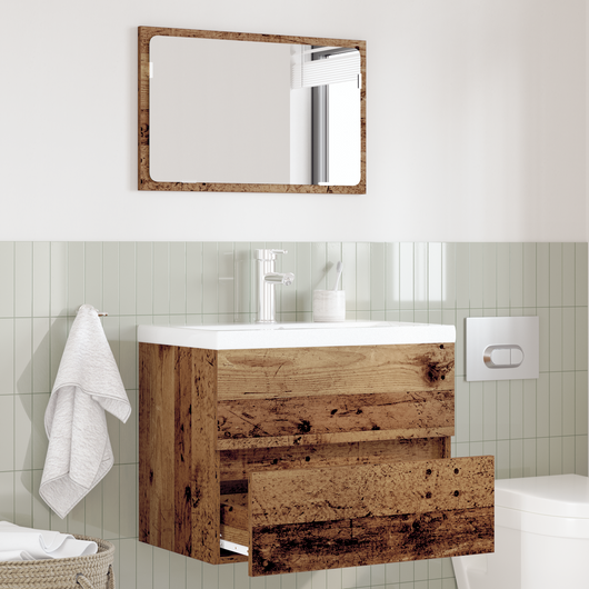 Set di Mobili per Bagno a 2 Pezzi Legno Vecchio Legno Ingegnerizzato