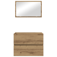 Set di mobili per il bagno 2 pezzi in rovere artigianale e legno ingegnerizzato