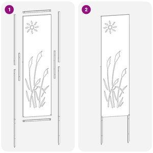 vidaXL Pannello Decorativo da Giardino Altro Argento 32 x 140 cm