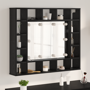 vidaXL Mobiletto per specchio Rovere nero 91 x 15 x 76.5 cm
