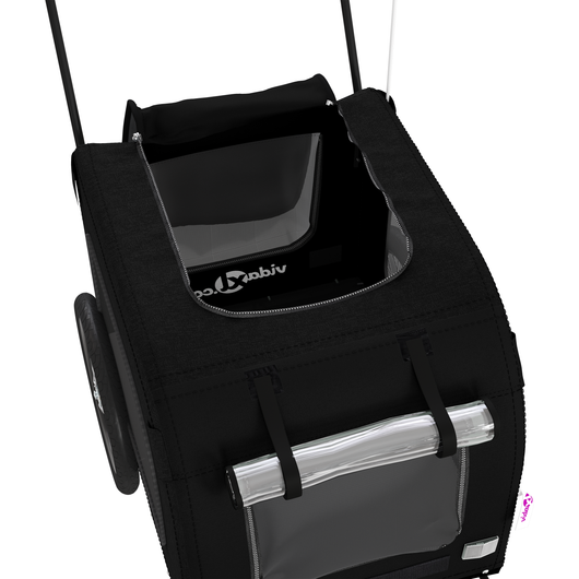 Passeggino per Animali Neri Nero Metallo, Tessuto 124 x 53 x 53 cm