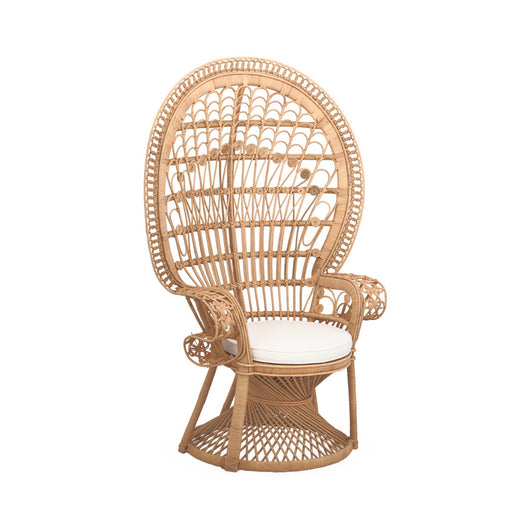 Poltrona vintage in rattan, marrone naturale