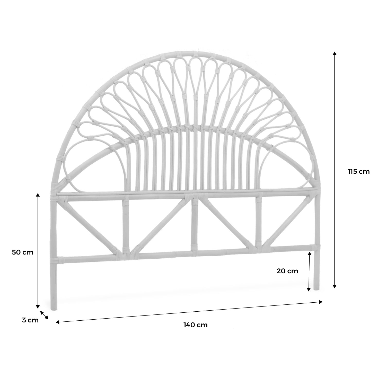 Testiera in rattan naturale per la camera per bambini