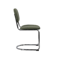 Set 2 sedie arrotondate in metallo, bouclé testurizzato e gambe