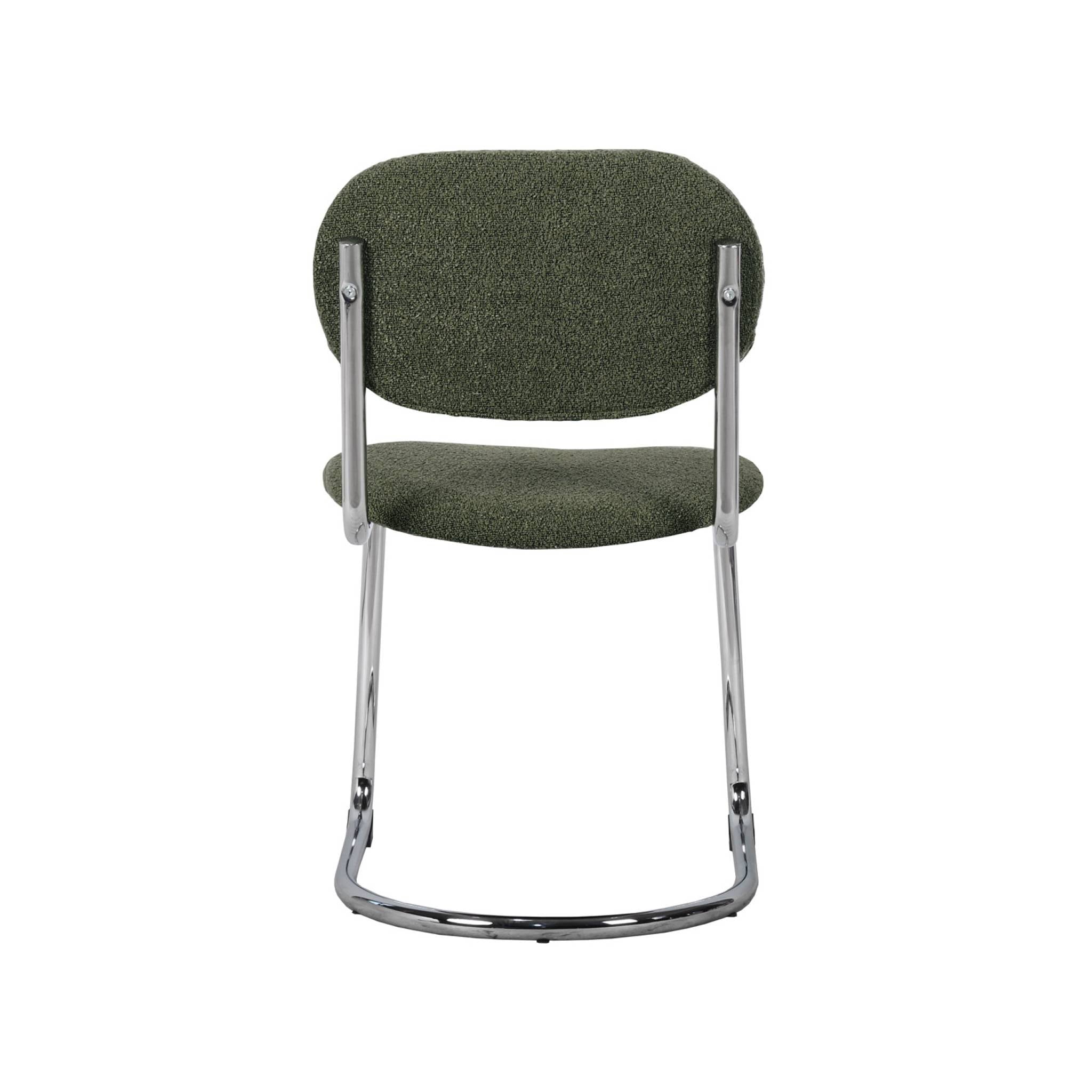 Set 2 sedie arrotondate in metallo, bouclé testurizzato e gambe