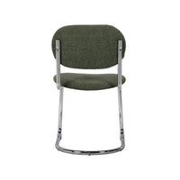 Set 2 sedie arrotondate in metallo, bouclé testurizzato e gambe