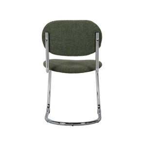 Set 2 sedie arrotondate in metallo, bouclé testurizzato e gambe