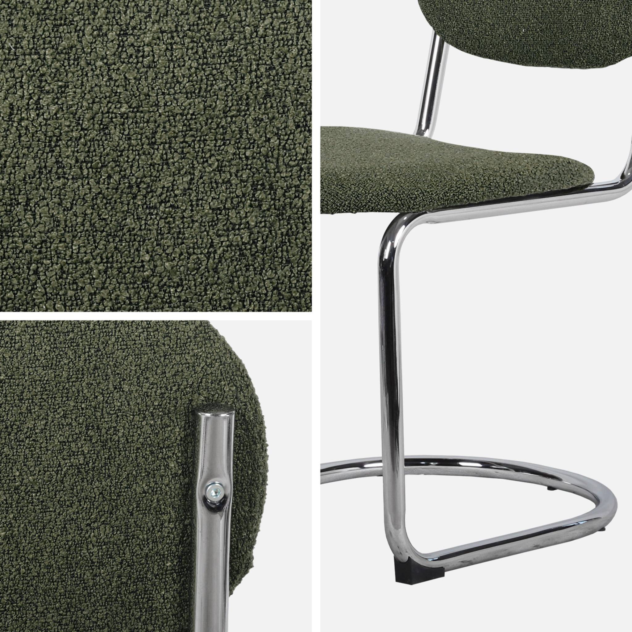 Set 2 sedie arrotondate in metallo, bouclé testurizzato e gambe