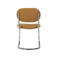 Set 2 sedie arrotondate in metallo, bouclé testurizzato e gambe