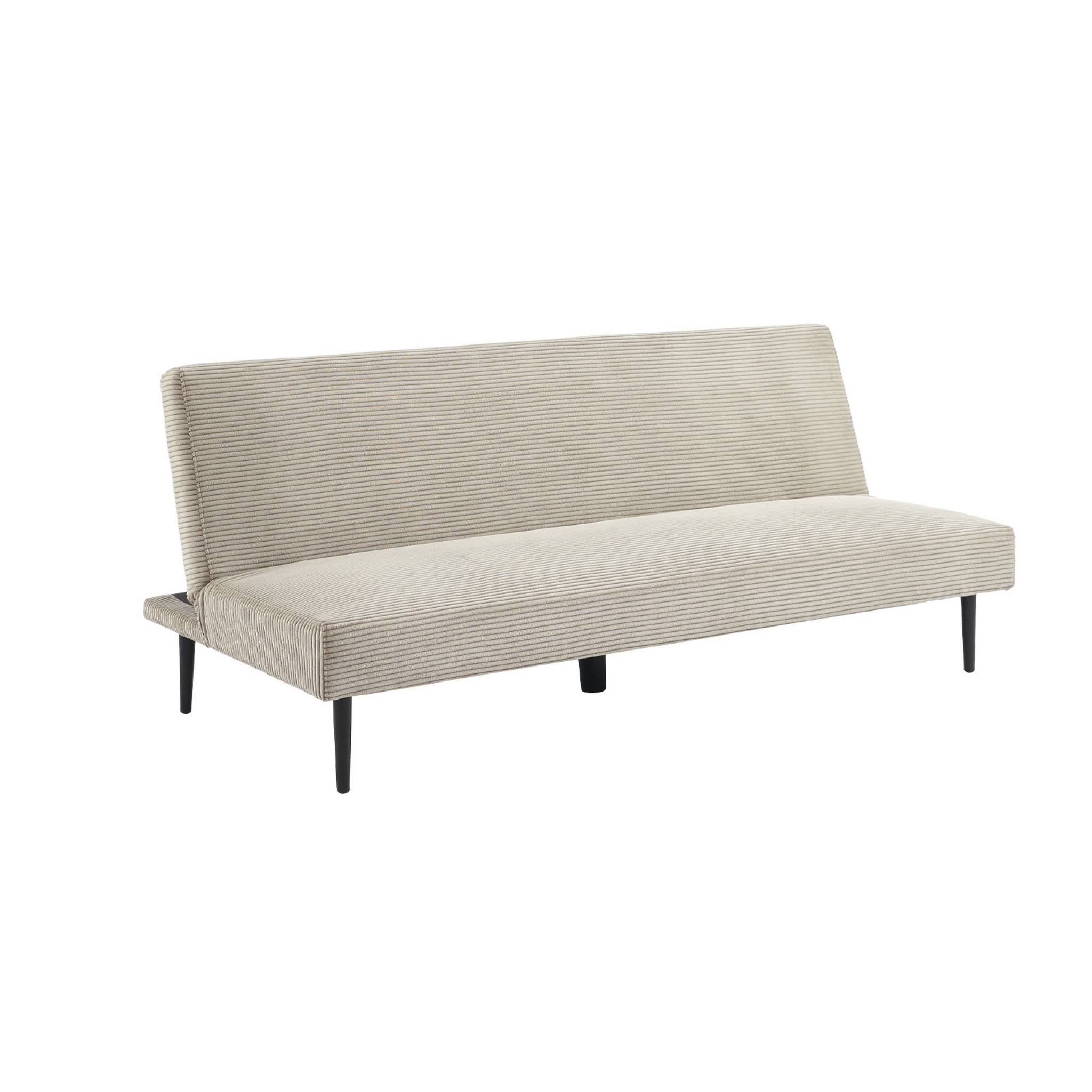 Divano panchina letto 3 posti velluto a coste piedistallo metallo,