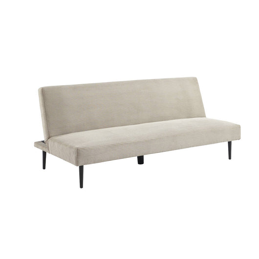 Divano panchina letto 3 posti velluto a coste piedistallo metallo,