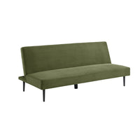 Divano panchina letto 3 posti velluto a coste piedistallo metallo,