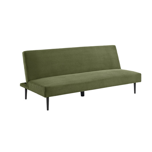 Divano panchina letto 3 posti velluto a coste piedistallo metallo,