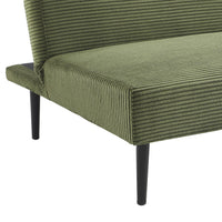 Divano panchina letto 3 posti velluto a coste piedistallo metallo,