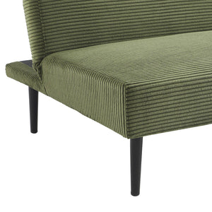 Divano panchina letto 3 posti velluto a coste piedistallo metallo,